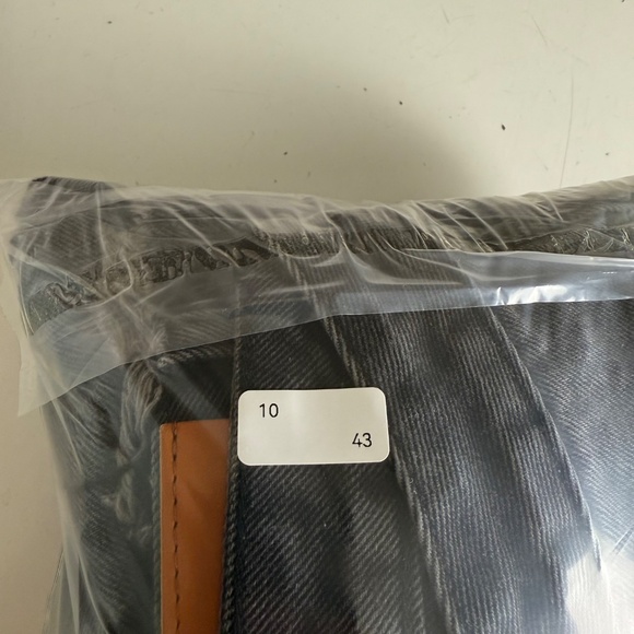 Princess Polly Distressed Wide Leg Black Denim High Rise Jeans 34 x 28 Size 10 - Picture 11 of 11